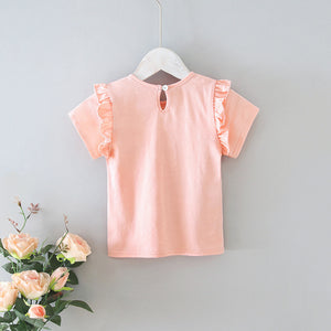 Babyood Baby T Shirt – Lace Short Sleeve Top for Girls 1–3Y