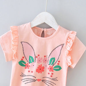 Babyood Baby T Shirt – Lace Short Sleeve Top for Girls 1–3Y