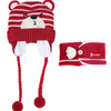 Babyood Baby Beanie – Princess Mother Winter Beanie with Cartoon Bear & Bib