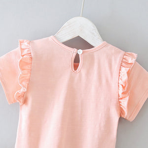 Babyood Baby T Shirt – Lace Short Sleeve Top for Girls 1–3Y