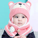 Babyood Baby Beanie – Princess Mother Winter Beanie with Cartoon Bear & Bib