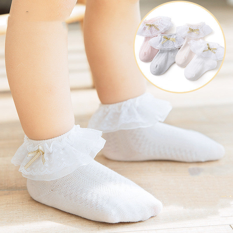 Product Name (Front-End): Babyood Baby Socks – Girls & Boys Breathable Lace Cotton Socks (4 Pairs)