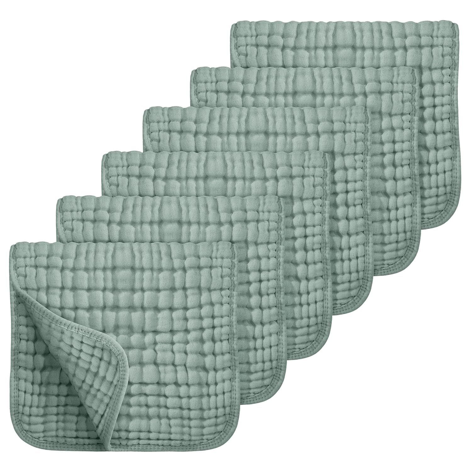 Babyood Organic Burp Cloths – 6-Pack Muslin Cotton Extra Soft Baby Burping Cloths