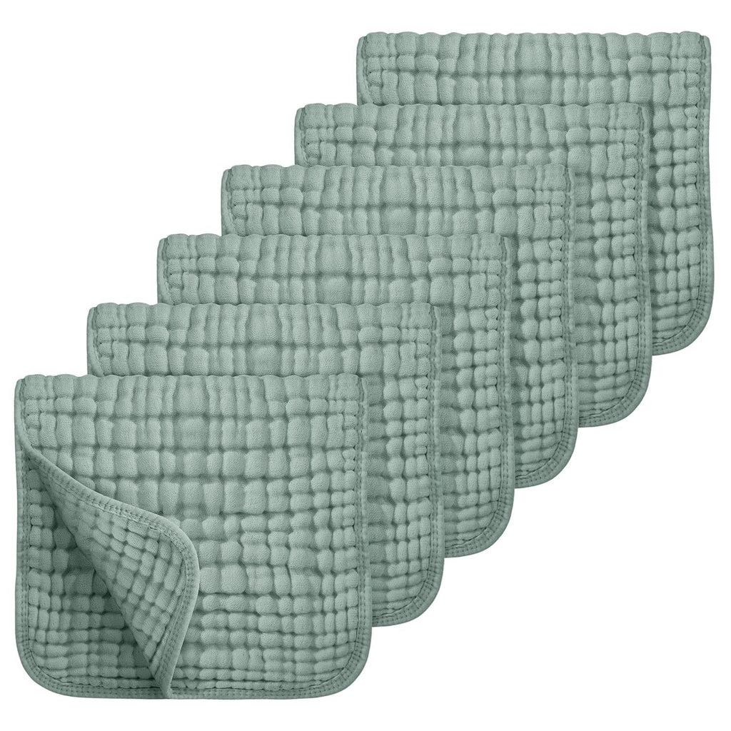 Babyood Organic Burp Cloths – 6-Pack Muslin Cotton Extra Soft Baby Burping Cloths