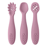 Babyood Spoons and Forks Set – 3pcs Silicone Baby Cutlery